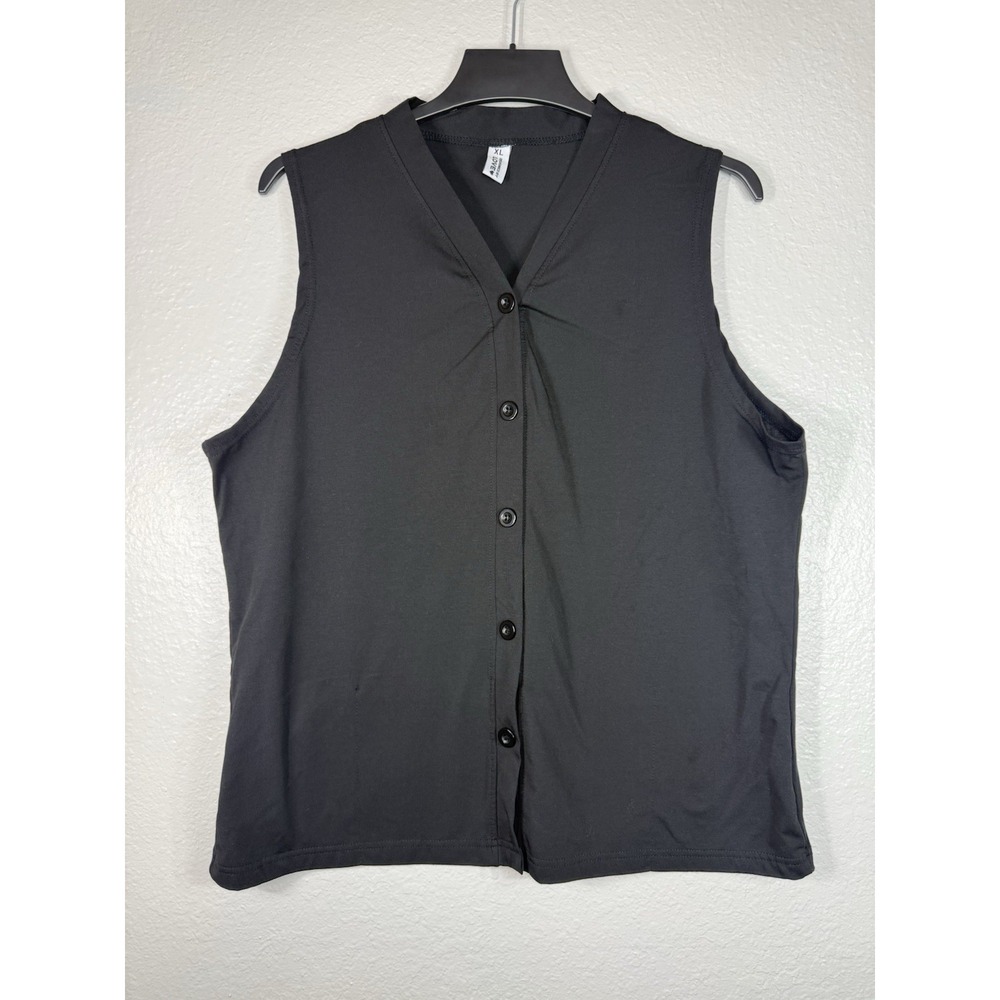 Black button-down sleeveless vest top size XL Designed by LOVE